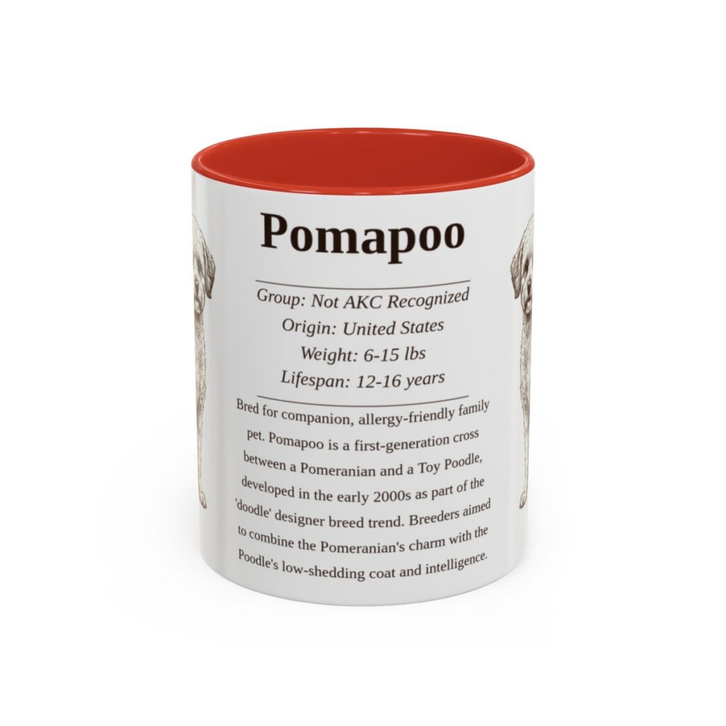 11oz Pomapoo Mug, Red, front view