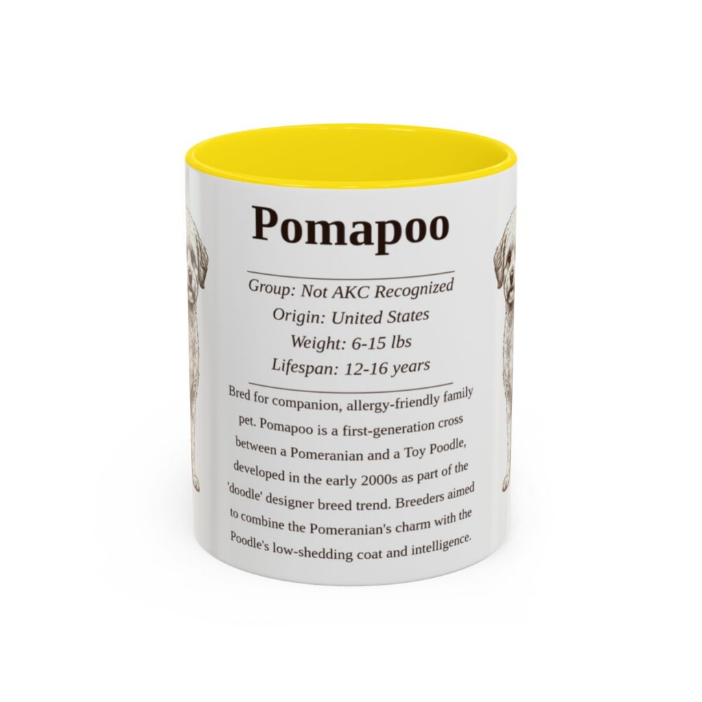11oz Pomapoo Mug, Yellow, front view