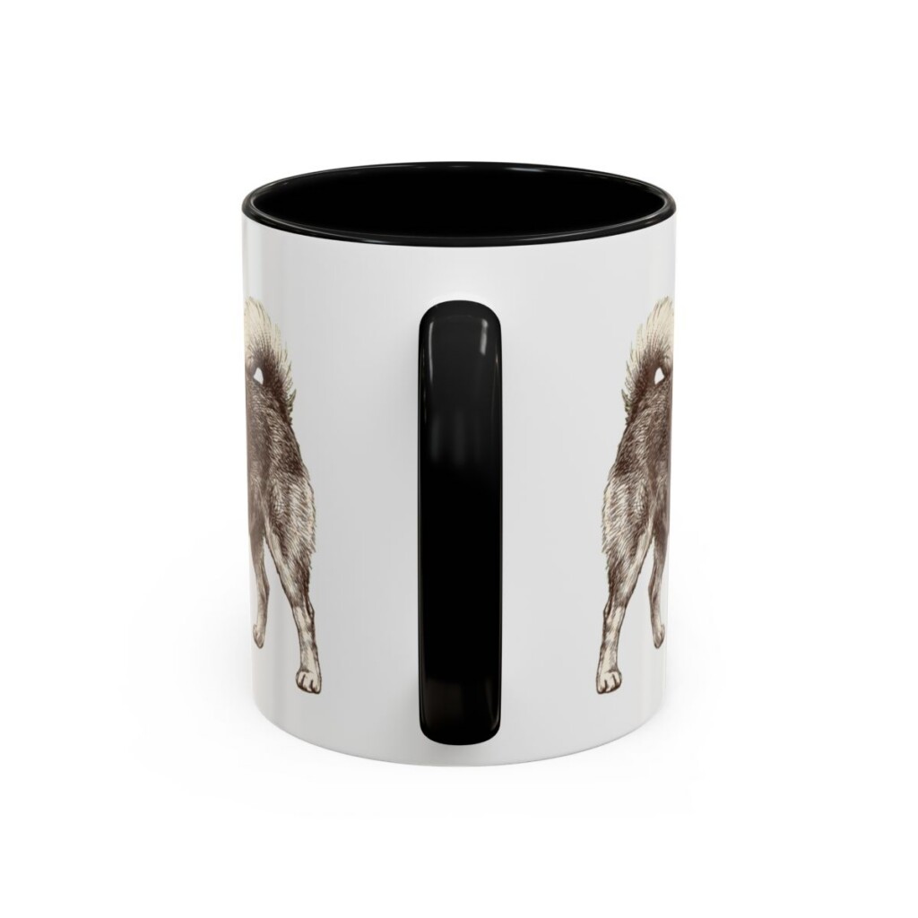 11oz Pomchi Mug, Black, back view