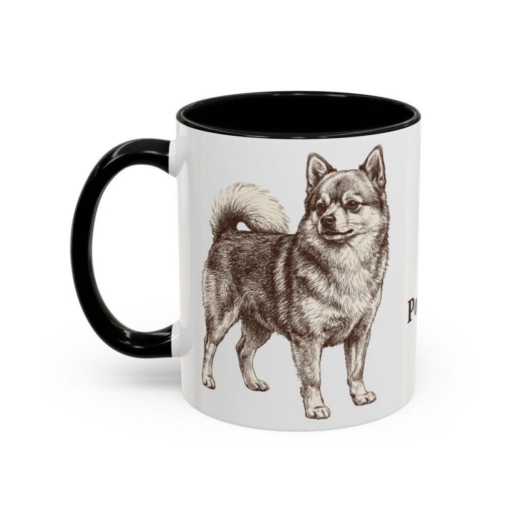 11oz Pomchi Mug, Black, left side view