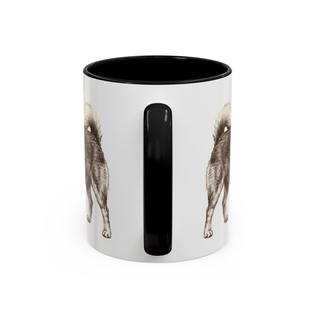 11oz Funny Pomchi Mug, Black, back view