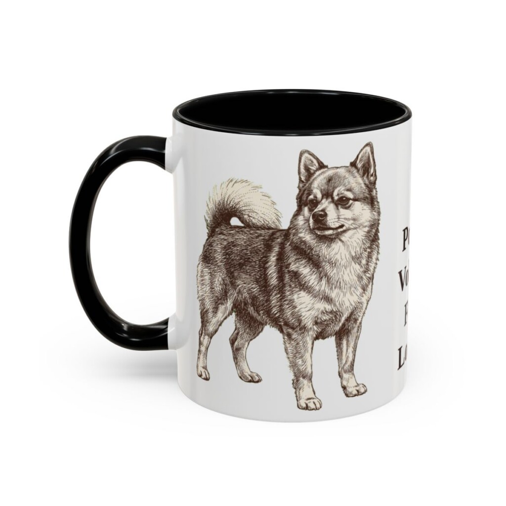 11oz Funny Pomchi Mug, Black, left side view