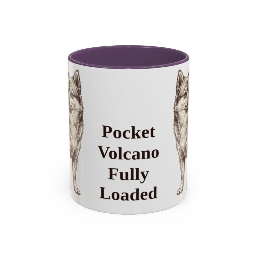11oz Funny Pomchi Mug, Purple, front view