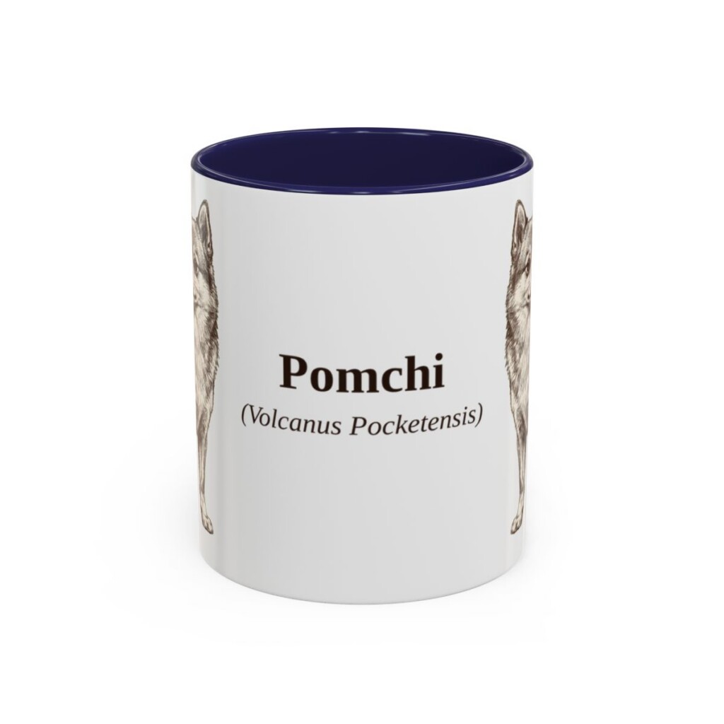 11oz Pomchi Latin Mug, Navy, front view