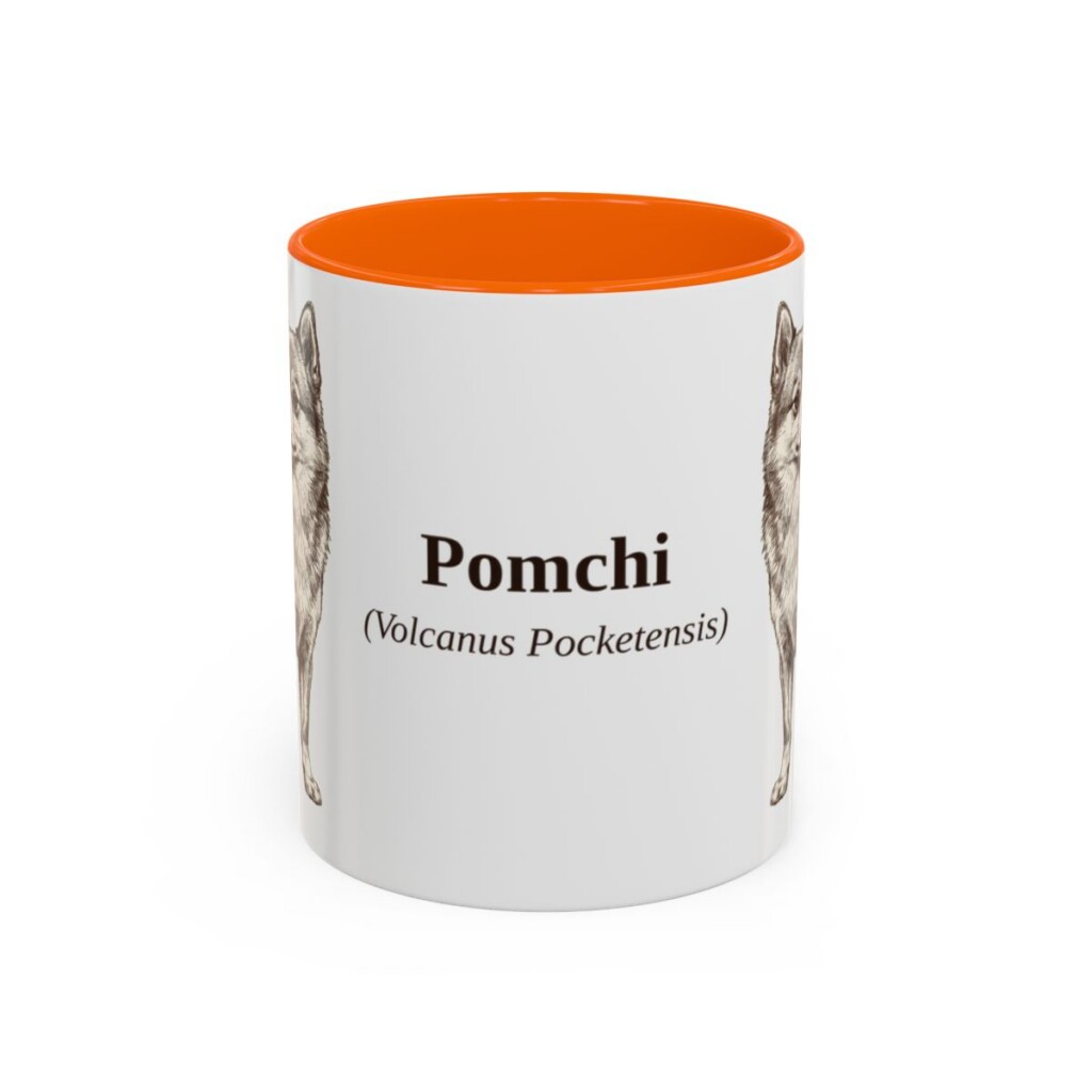11oz Pomchi Latin Mug, Orange, front view