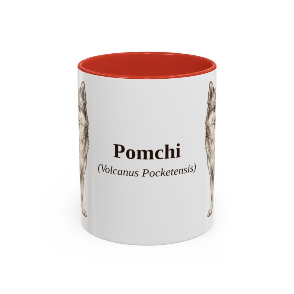 11oz Pomchi Latin Mug, Red, front view