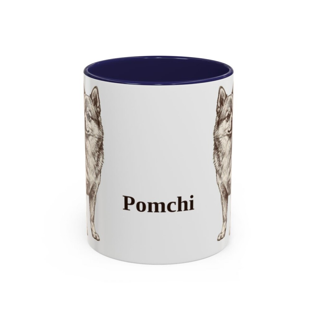 11oz Pomchi Mug, Navy, front view