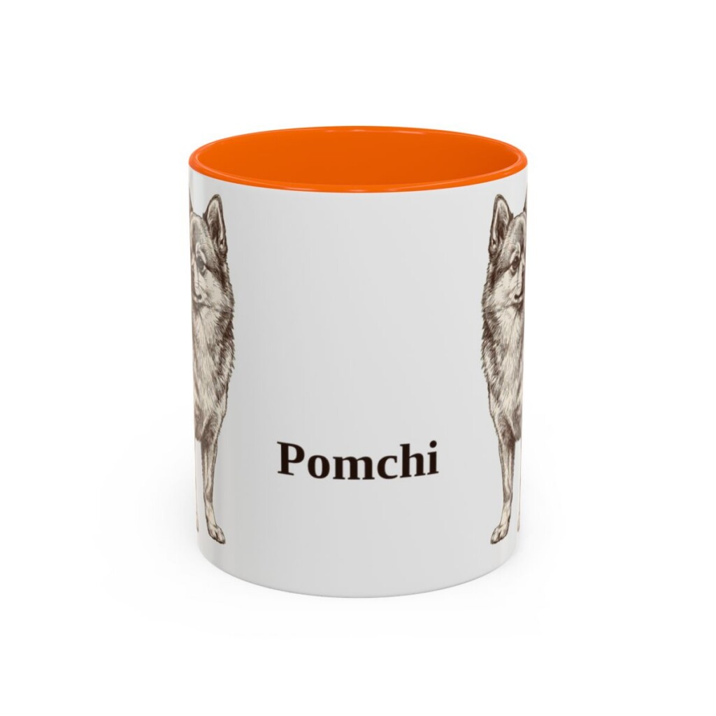 11oz Pomchi Mug, Orange, front view