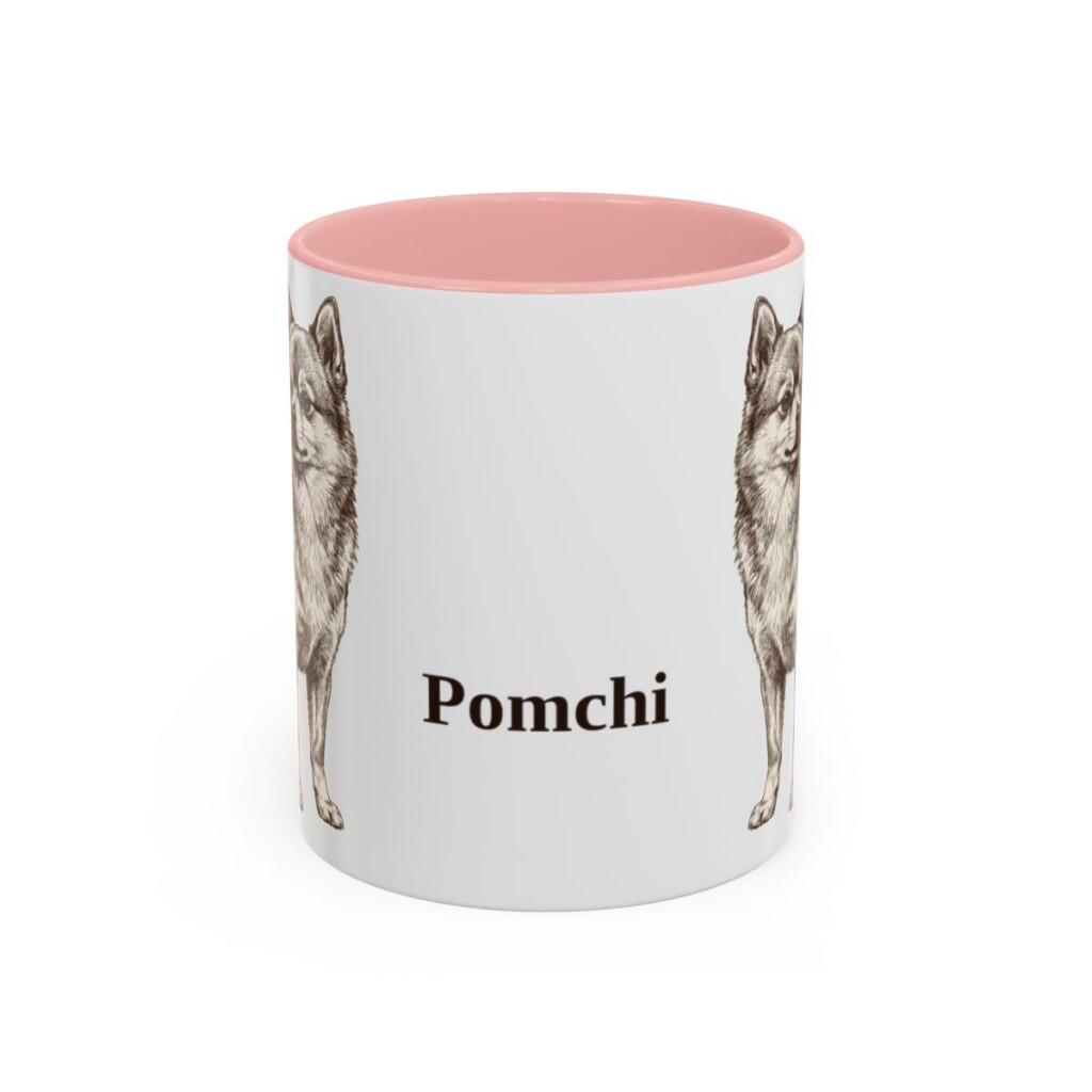 11oz Pomchi Mug, Pink, front view