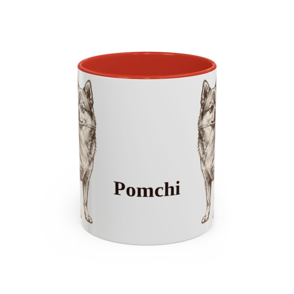 11oz Pomchi Mug, Red, front view