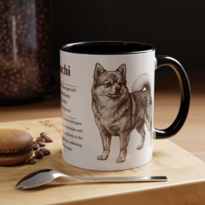 11oz Pomchi Mug, Black, lifestyle photo