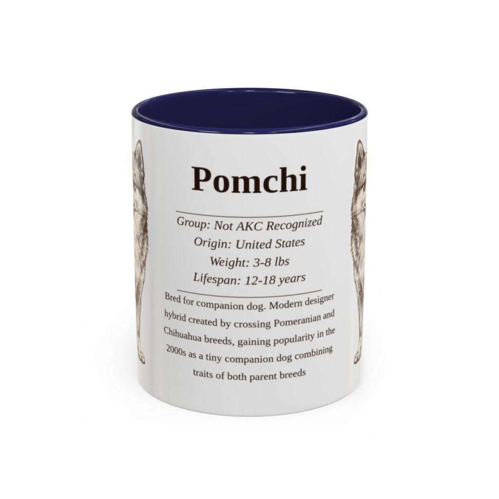 11oz Pomchi Mug, Navy, front view