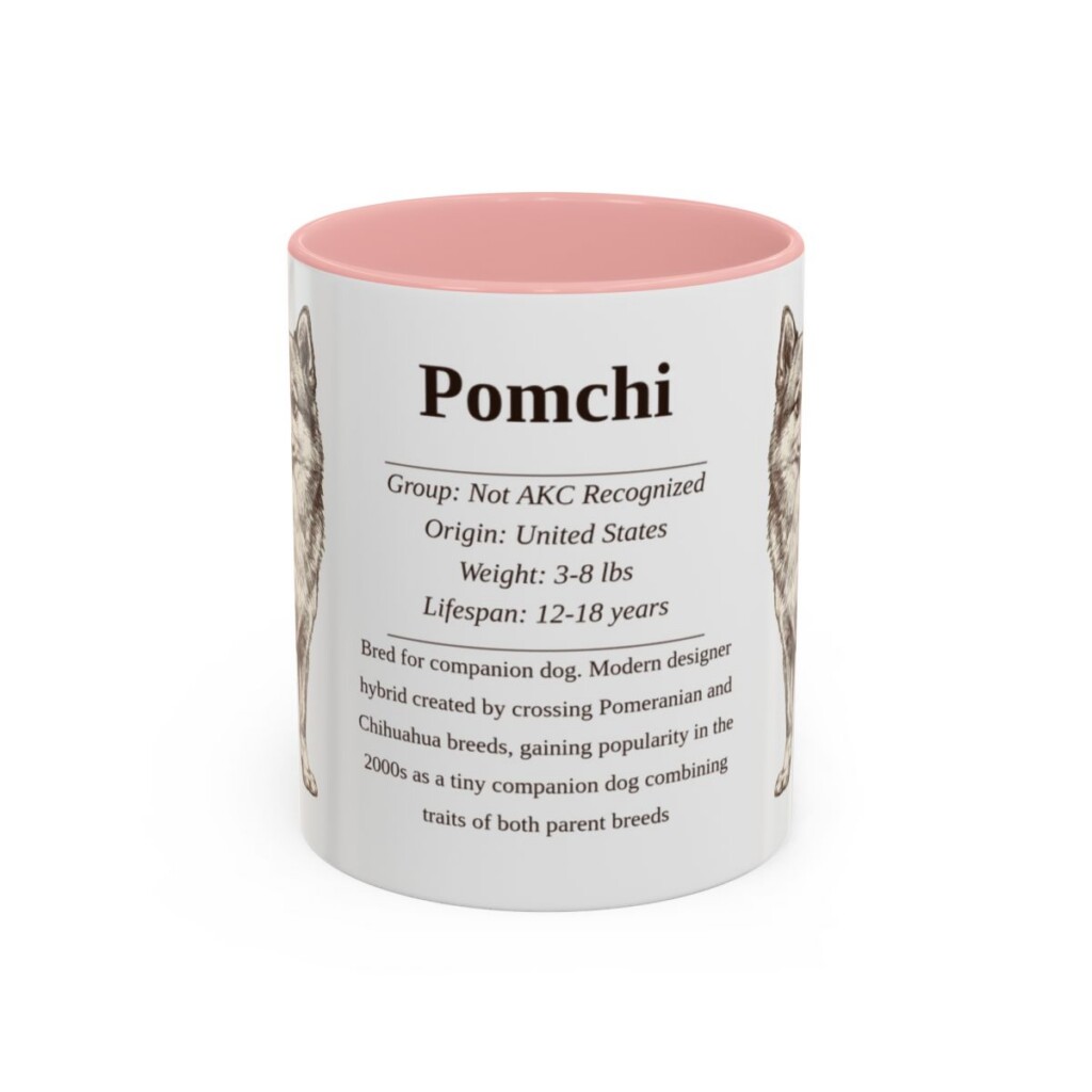 11oz Pomchi Mug, Pink, front view