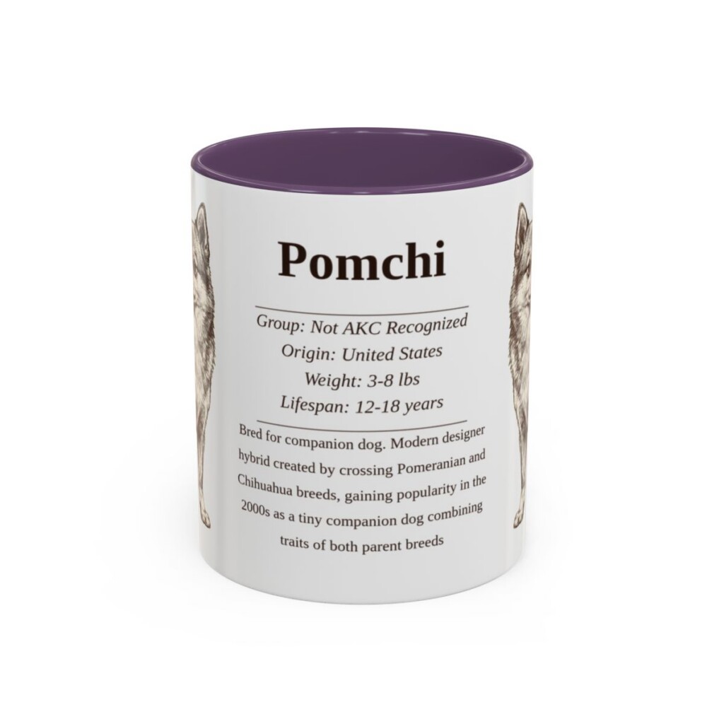 11oz Pomchi Mug, Purple, front view