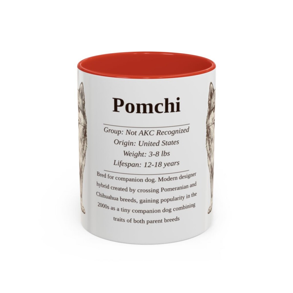 11oz Pomchi Mug, Red, front view