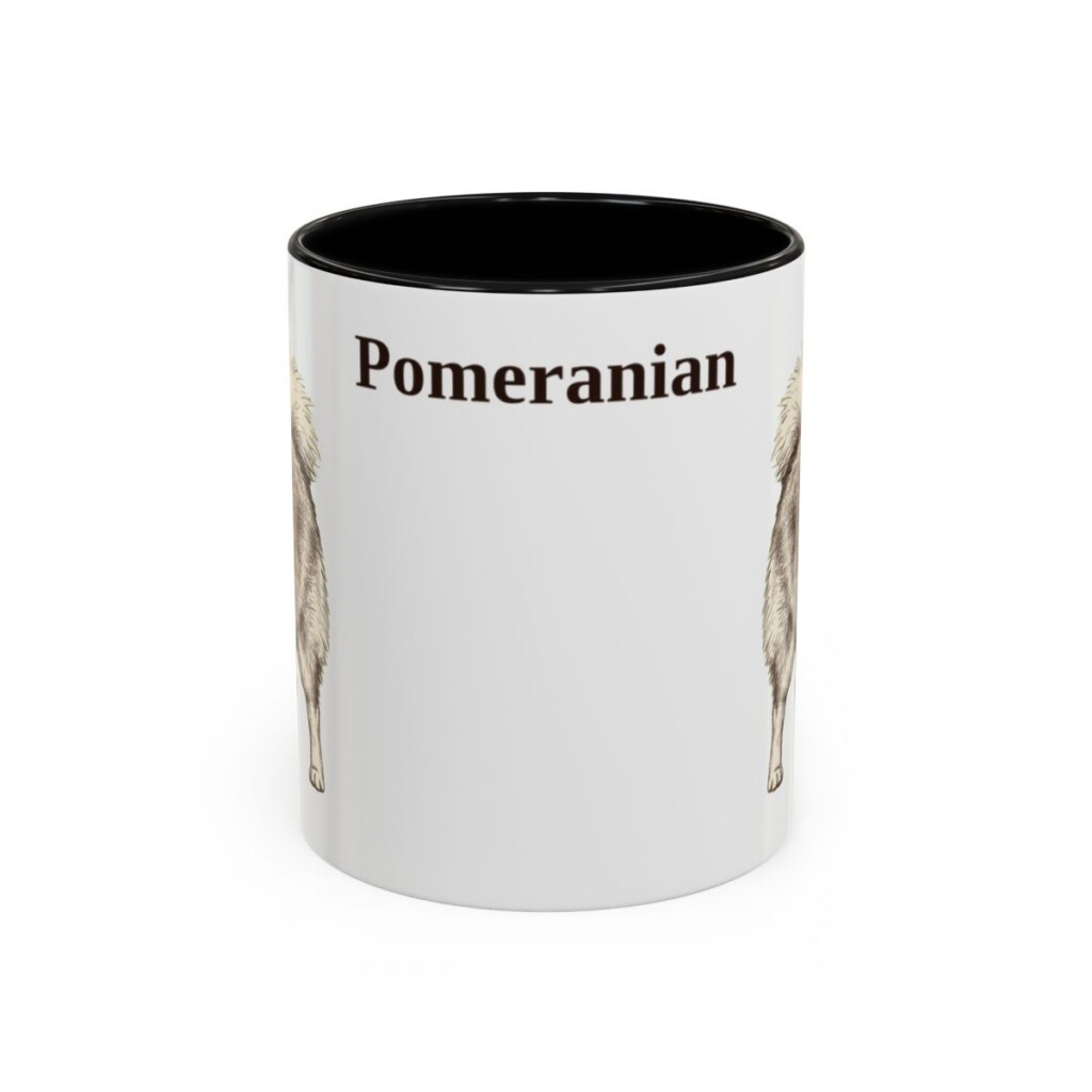 11oz Pomeranian Mug, Black, front view