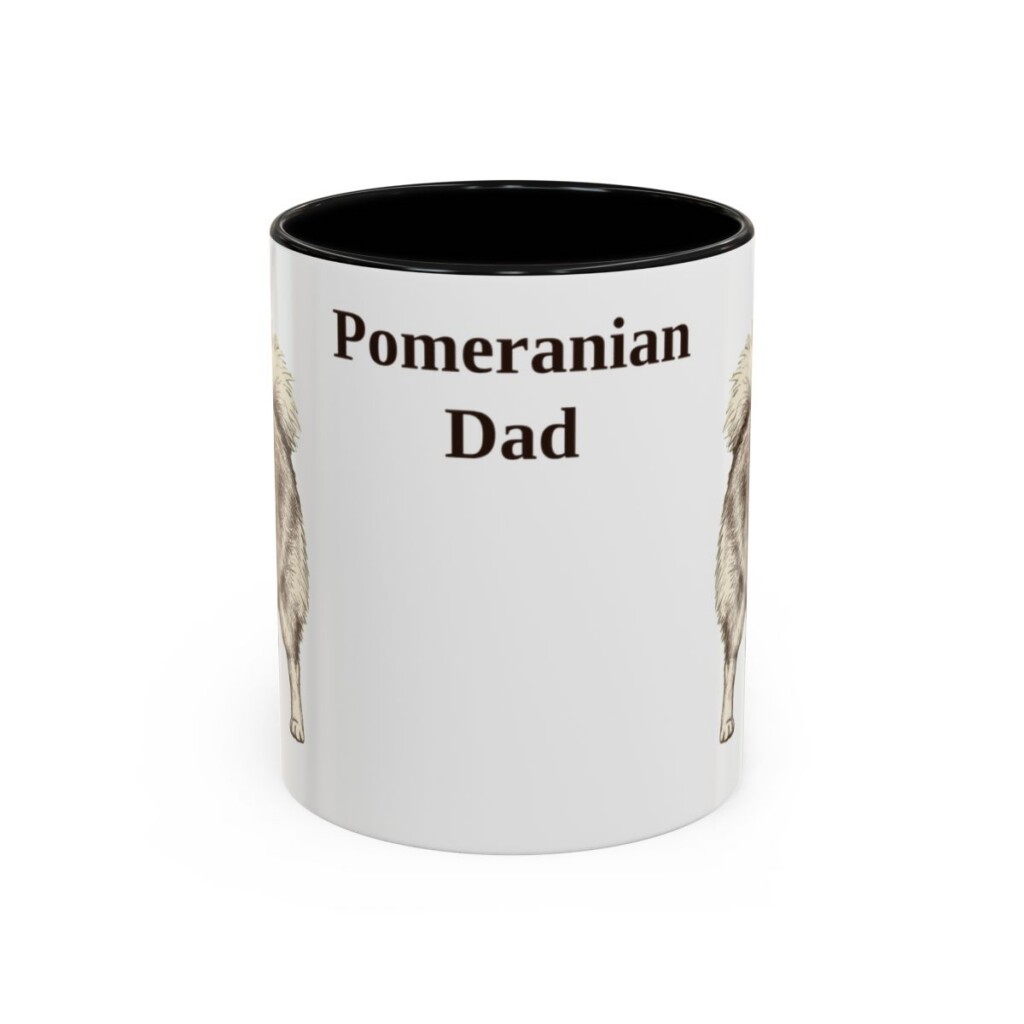 11oz Pomeranian Dog Dad Mug, Black, front view