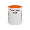 11oz Pomeranian Dog Dad Mug, Orange, front view