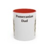 11oz Pomeranian Dog Dad Mug, Red, front view