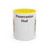 11oz Pomeranian Dog Dad Mug, Yellow, front view