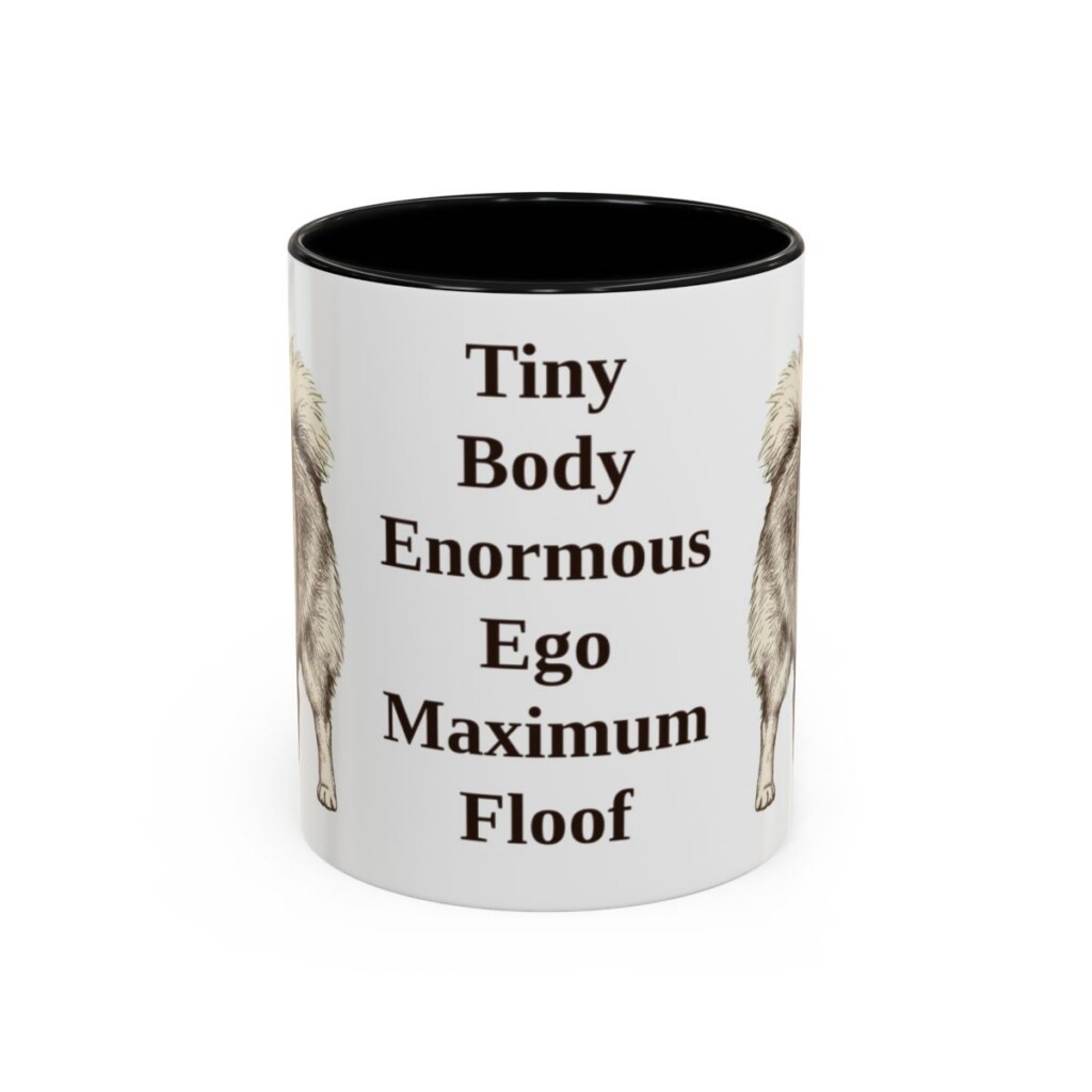 11oz-pomeranian-mug-humor-black-front 11oz Funny Pomeranian Mug, Black, front view
