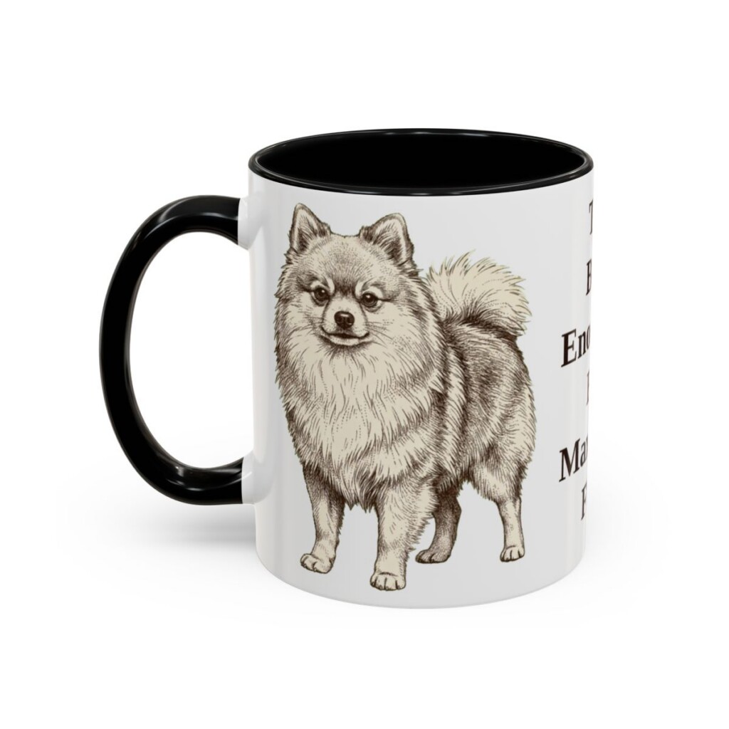 11oz-pomeranian-mug-humor-black-left 11oz Funny Pomeranian Mug, Black, left side view