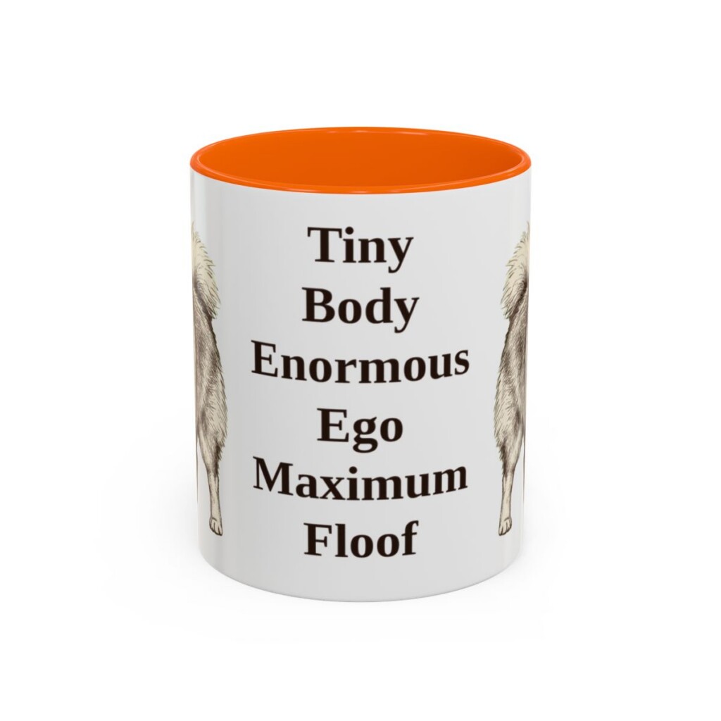 11oz-pomeranian-mug-humor-orange 11oz Funny Pomeranian Mug, Orange, front view