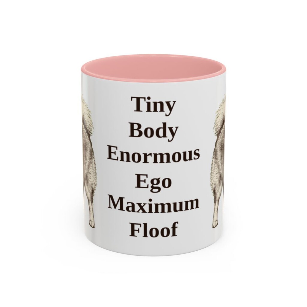 11oz-pomeranian-mug-humor-pink 11oz Funny Pomeranian Mug, Pink, front view