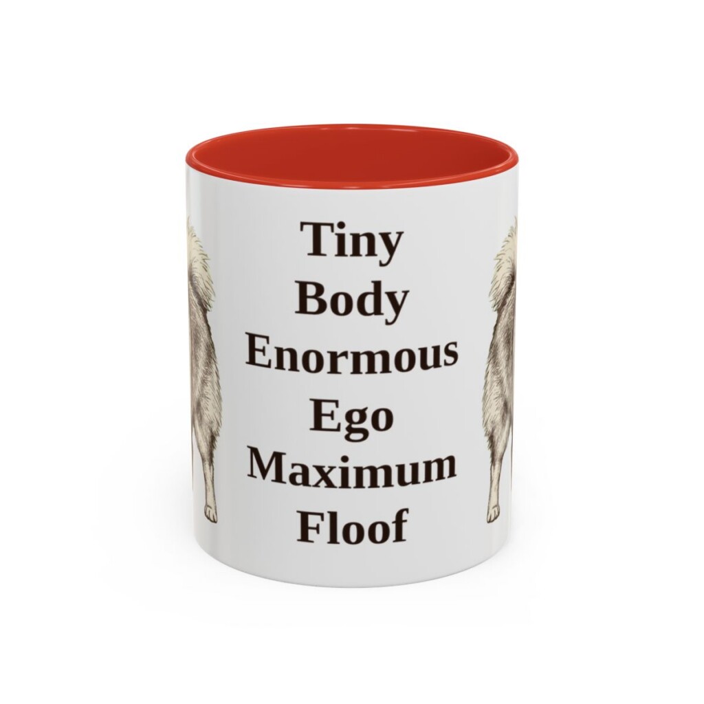 11oz-pomeranian-mug-humor-red 11oz Funny Pomeranian Mug, Red, front view
