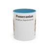 11oz Pomeranian Latin Mug, Light Blue, front view