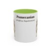 11oz Pomeranian Latin Mug, Light Green, front view