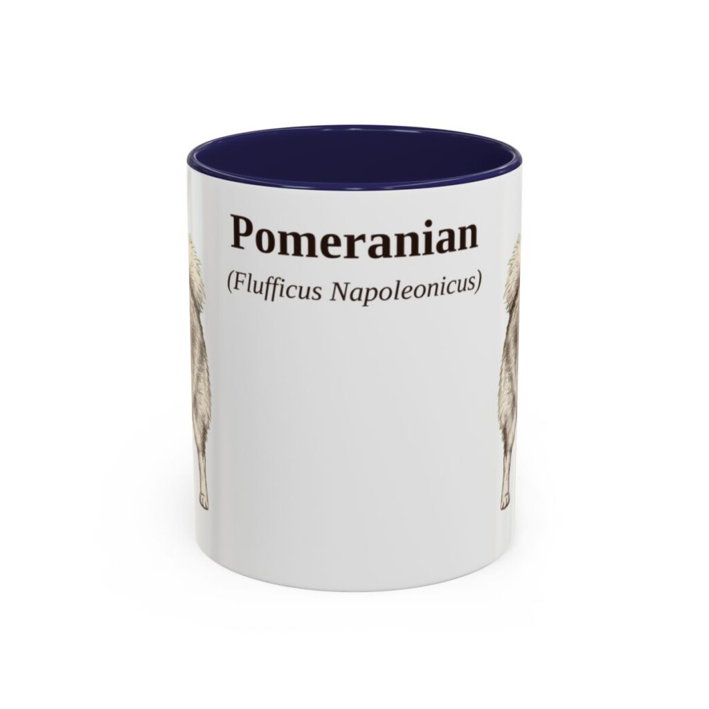 11oz Pomeranian Latin Mug, Navy, front view
