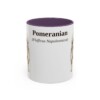 11oz Pomeranian Latin Mug, Purple, front view