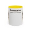 11oz Pomeranian Latin Mug, Yellow, front view