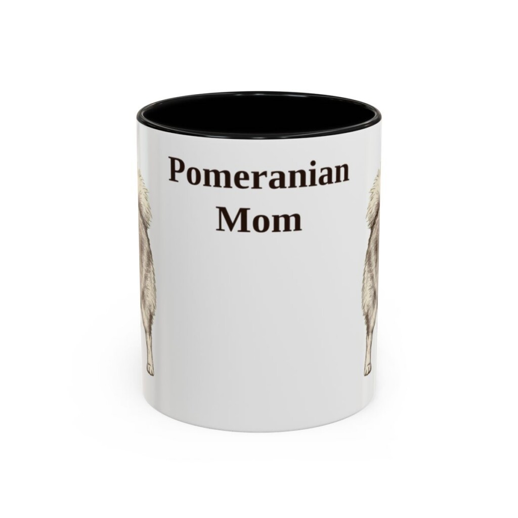 11oz Pomeranian Dog Mom Mug, Black, front view
