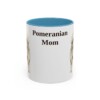 11oz Pomeranian Dog Mom Mug, Light Blue, front view