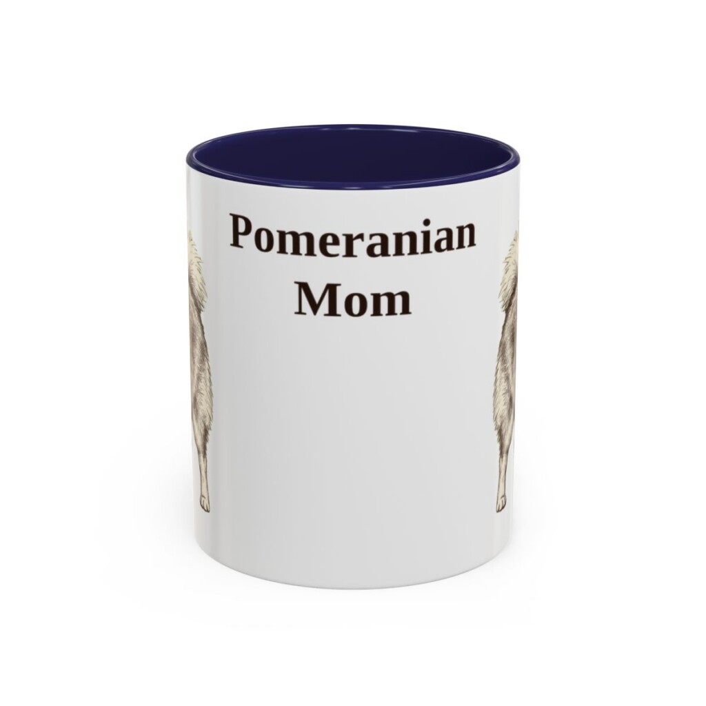 11oz Pomeranian Dog Mom Mug, Navy, front view