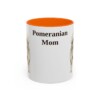 11oz Pomeranian Dog Mom Mug, Orange, front view
