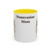 11oz Pomeranian Dog Mom Mug, Yellow, front view