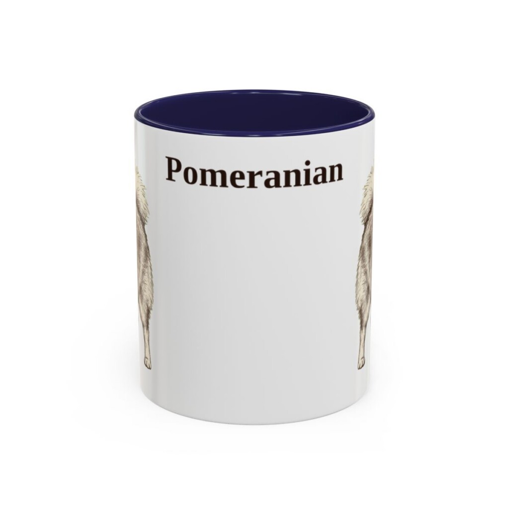 11oz Pomeranian Mug, Navy, front view