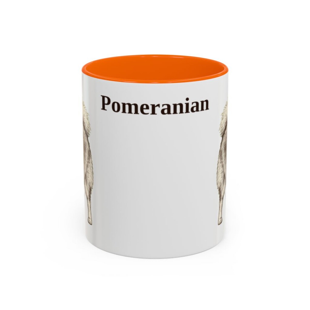 11oz Pomeranian Mug, Orange, front view