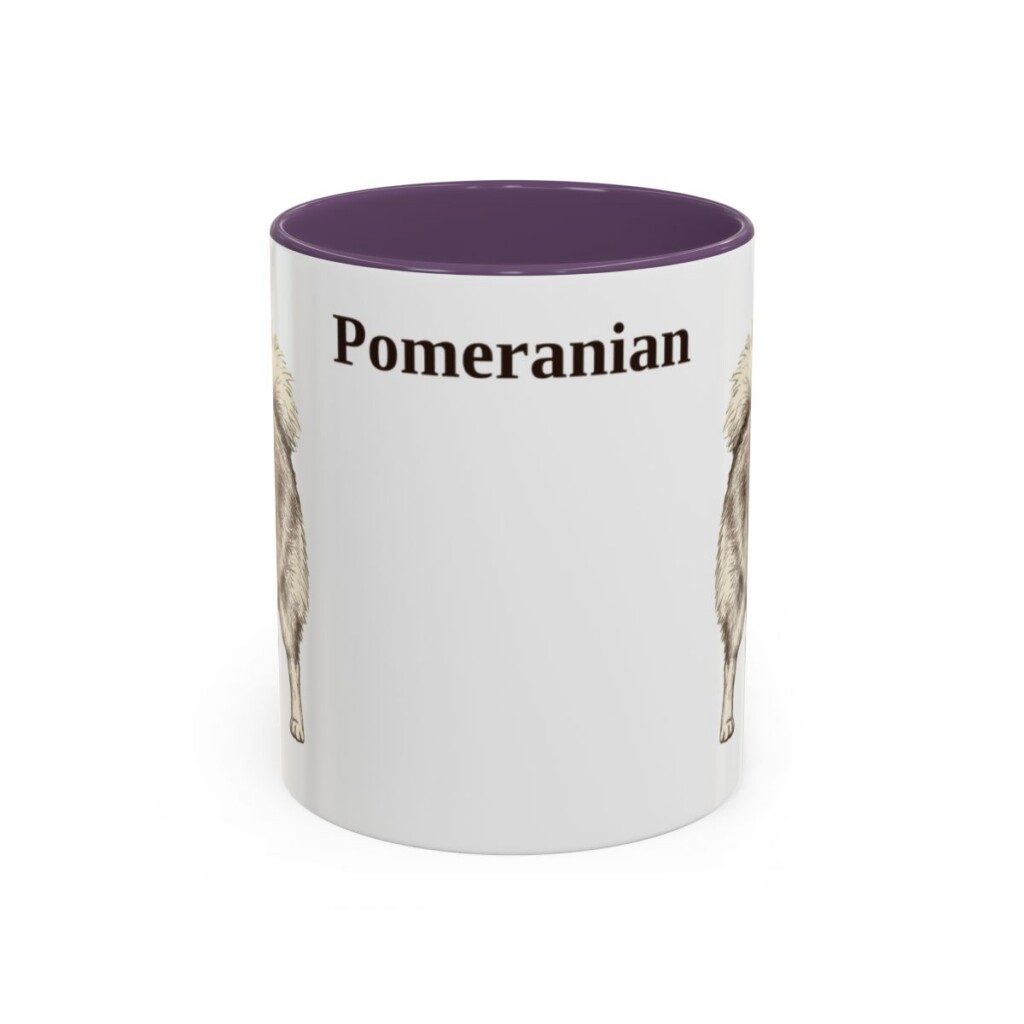 11oz Pomeranian Mug, Purple, front view
