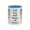 11oz Funny Pomsky Mug, Light Blue, front view