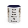 11oz Funny Pomsky Mug, Navy, front view
