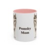 11oz Pomsky Dog Mom Mug, Pink, front view