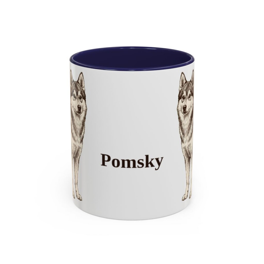 11oz-pomsky-mug-navy 11oz Pomsky Mug, Navy, front view