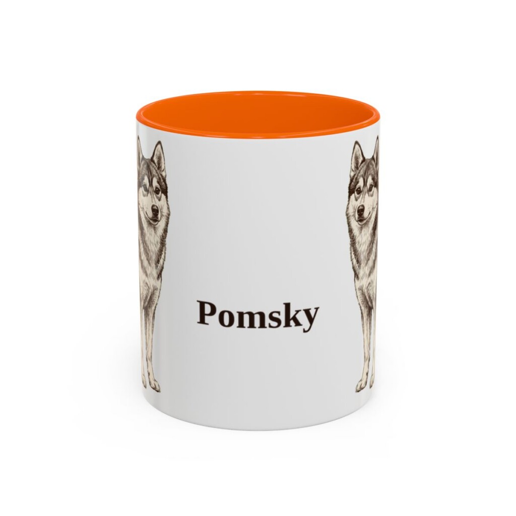 11oz-pomsky-mug-orange 11oz Pomsky Mug, Orange, front view