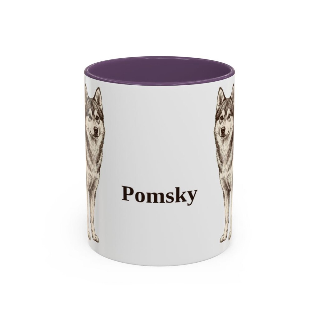 11oz-pomsky-mug-purple 11oz Pomsky Mug, Purple, front view