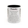 11oz Pomsky Mug, Black, front view
