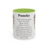 11oz Pomsky Mug, Light Green, front view